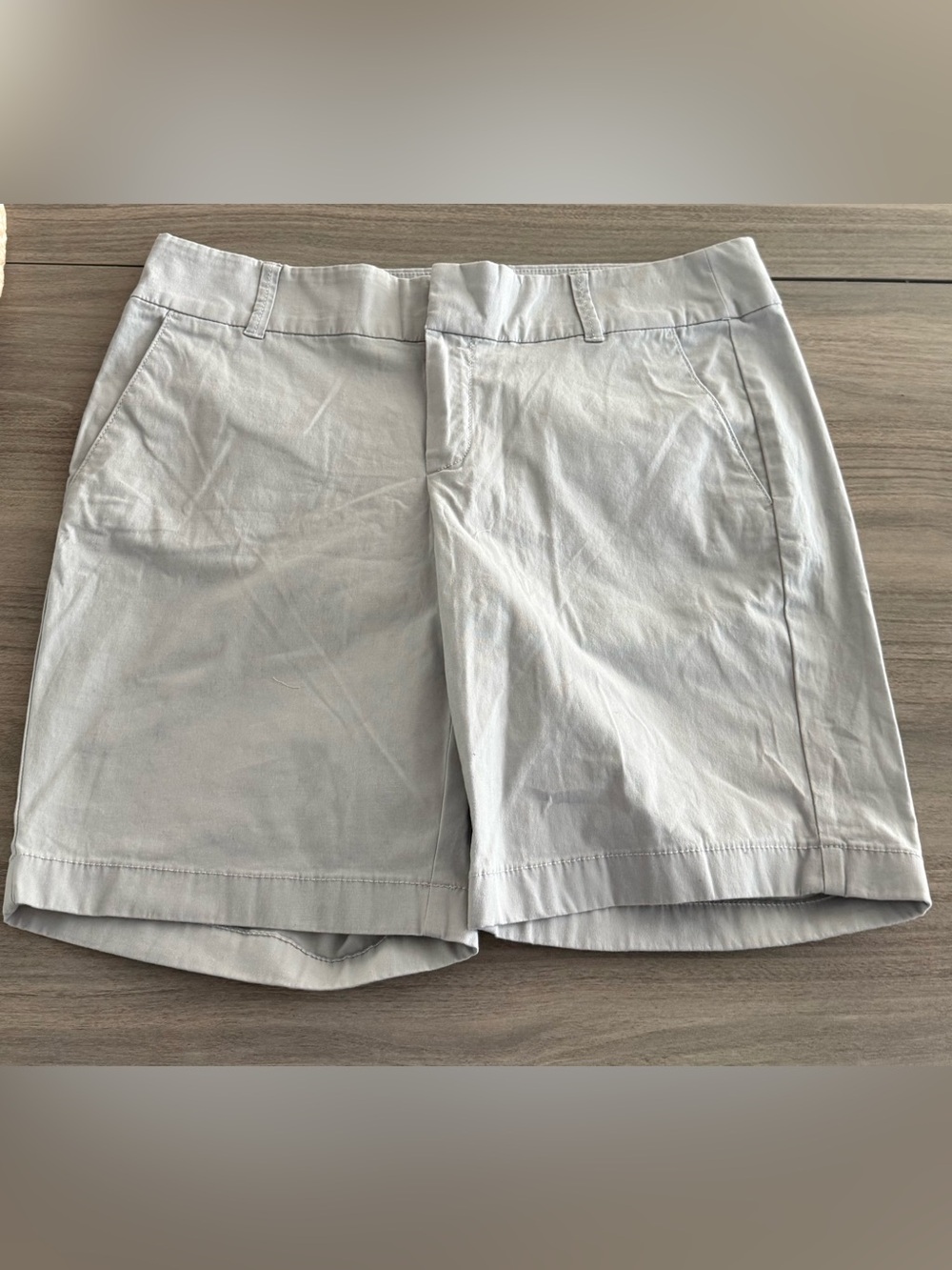 J. Crew Light Gray Women's Flat-Front Cotton Shorts